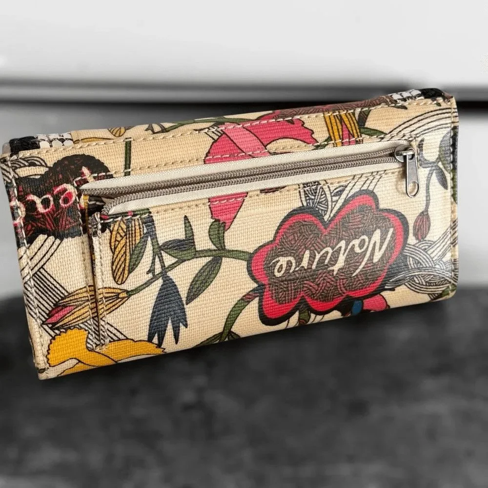 Sakroots Birds of Paradise Clutch Trifold Wallet Nature Peace Happy boho